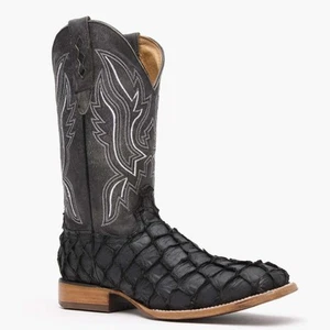 Durango® Premium Exotics™ Matte Black Pirarucu Western Boot - Picture 1 of 7