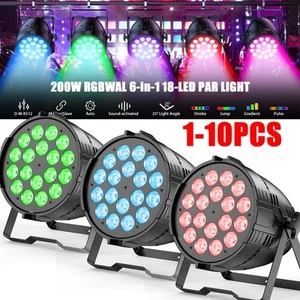 200W LED Stage Lighting RGBWAL PAR Can Light DMX for Party DJ Show Disco Strobe - Picture 1 of 16