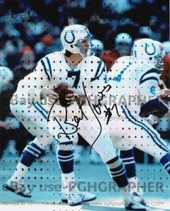 BERT JONES SIGNED AUTOGRAPHED 8x10 - Baltimore Colts - Rams - L.S.U. Tigers - Picture 1 of 2