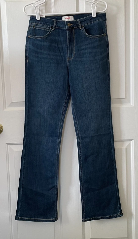 WRANGLER Womens High Rise Bootcut to Stretch Dark Blue Jeans Sz *10*
