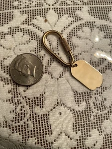 Vintage NOS Gold Plate Dog Tag Key Ring - Picture 1 of 3