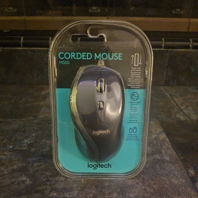 Logitech M500 Corded Standard Mouse - Black - Image 1 of 4