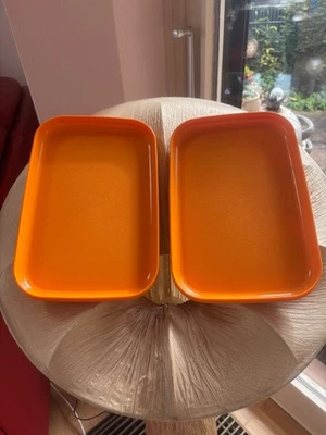Tupperware 2 Maxi Picknick Teller orange Kinderteller Servier Teller Platte - Bild 1 von 2