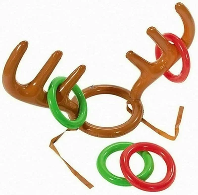 HENBRANDT Inflatable Reindeer Antler Hat Ring Toss Game Christmas Party Xmas Kid Gift Toys
