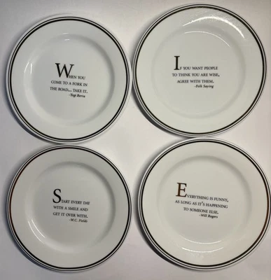 Restauración Hardware Platos Postre Aperitivo 7" D Citas Famosas Blanco y Dorado Foto 1 de 4