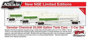 N SCALE ENTHUSIAST (N) SP. RUN ATLAS GENSTAR 33,000 GAL. TANK CAR 3 CAR SET - Picture 1 of 1