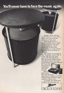 1970 Zenith Circle of Sound: Face the Music Again Vintage Print Ad - Picture 1 of 1