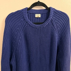 Dark blue knit J. Crew Re-Imagined long-sleeve sweater size XL, 100% Cotton - Picture 1 of 9