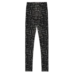 Math Science Equations School Blackboard Custom Print Youth Black Leggings - Picture 1 of 15