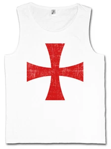 TEMPLAR CROSS I GYM TANK TOP Rotes Templer Orden Kreuz Templerorden Ordo Red - Picture 1 of 2