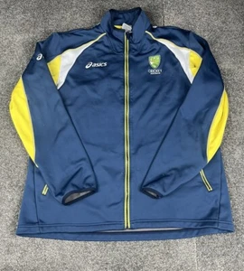 Asics Cricket Australia Jacket Mens Extra Large Blue Teal Long Sleeve Shirt - Picture 1 of 18