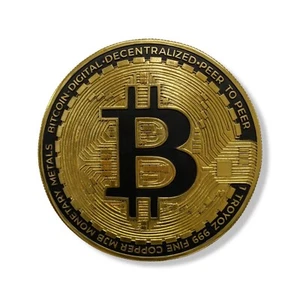Gold Bitcoin Wall Art Sign 15 Inch Diameter Crypto Currency - Picture 1 of 4