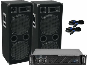 Das PA-SET 54 Power Ibiza Anlage DJ 3Wege 4 x 30 cm Bass USB Musikanlage 3000 W - Bild 1 von 7