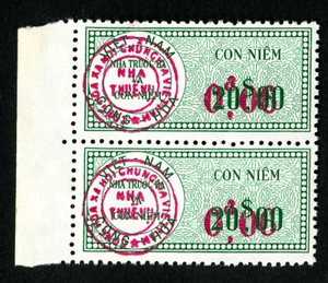 Vietnam Stamps F-VF OG NH Double Surcharge + Overprint Pair - Picture 1 of 1