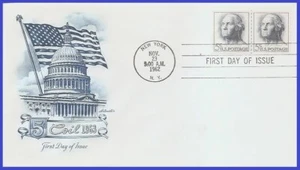 USA5 #1229 U/A ARTMASTER FDC Line Pair2 Washington - Bild 1 von 1