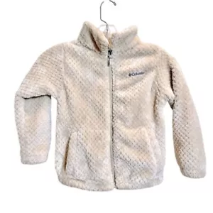 Columbia Kleinkind halber Reißverschluss Fleece cremefarben Pullover Kinder Größe M 10-12 - Bild 1 von 5