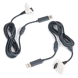 Lot Of 2 Xbox 360 Play And Charge Kit Replacement USB Charging Cables - Picture 1 of 3