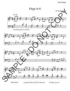 NEW Elegy in G for piano DWB-040013.1 - Picture 1 of 2