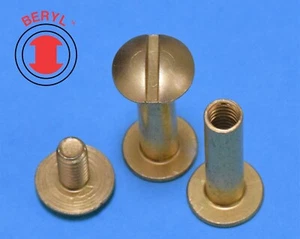 Aluminum 5050/5052 Brass Plated Post & Matching Screw #8-32X1/4" 25sets - Picture 1 of 2