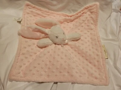 Mantas y más allá Minky Dot Bunny Rabbit manta de seguridad rosa blanco Lovey Foto 1 de 2