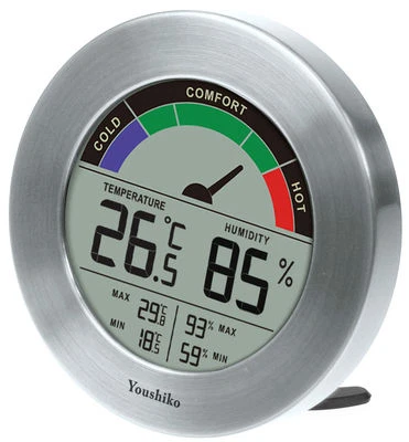 YOUSHIKO Digitales Thermometer Hygrometer / Luftfeuchtigkeit Temperatur Monitor Messgerät (2 in 1)