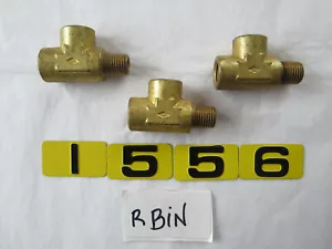 BRASS STREET TEE 1/4" NPT MALE X 1/4" NPT FEMALE X 1/4" FEMALE LOT OF 3 - Picture 1 of 9