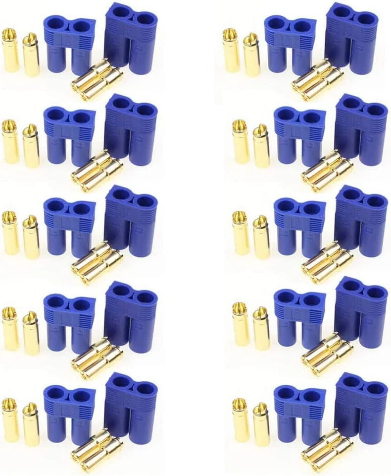 10x EC5 Stecker Paar M+W Hochstrom für RC Lipo Akku Modellbau Blau - Bild 1 von 4