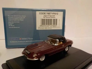 Jaguar E-Type, Soft top, Maroon, Oxford Diecast 1/76 New Dublo, Railway Scale - Picture 1 of 1