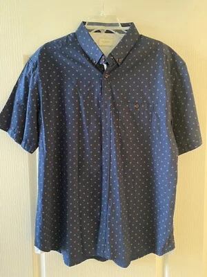 7Diamond mens short sleeve shirt XL button down blue  - Image 1 of 4
