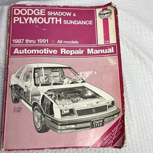 Haynes Dodge Shadow & Plymouth Sundance Repair Manual 1726 1987-1991 - Bild 1 von 8