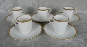 5 NIPPON DEMITASSE ESPRESSOTASSEN & UNTERTASSEN VERKRUSTET GOLDRAND VINTAGE SET - Bild 1 von 5
