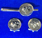 Vintage Kent Cufflinks & Tie Clip Bar Set Decor Sterling Silver  Men’s Jewelry