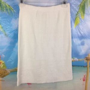 Falda Tejida Chava Classics Talla Pequeña Marfil Blanco Algodón Rayón Hasta la Rodilla Elástica - Imagen 1 de 9