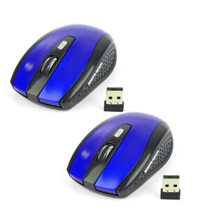 2x 2.4GHz Wireless Mouse Mice USB Receiver For PC Laptop Computer DPI New