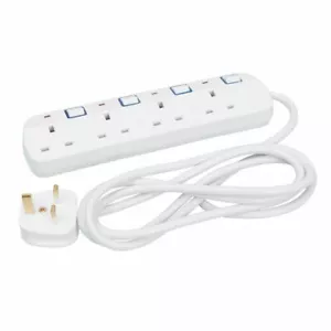 Silverline 341158 Plug Switched Extension Lead 4-Way 2m - Picture 1 of 2