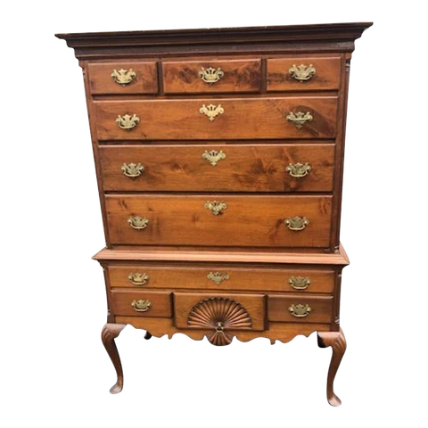 A Chippendale Style Antique Walnut Highboy Cover