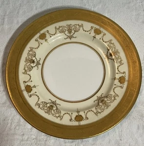 Minton China England Tiffany & Co H2583 Raised Gold Cream Antique 9” - Bild 1 von 7
