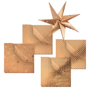 Papel Plegable "Papel Kraft Dorado", 15 x 15 cm, 32 Hojas - Imagen 1 de 11