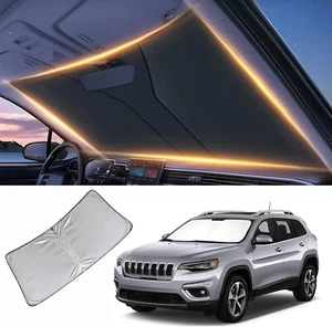 Front Windshield Sun Shade UV Blocker Reflector Foldable Fits 05-24 Cherokee - Bild 1 von 6