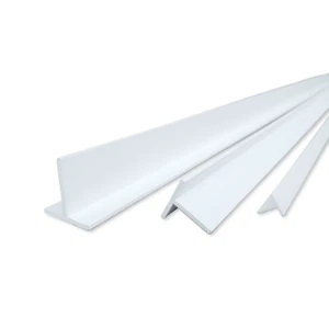 PVC T-Profil Quadrat weiß Kunstoff Profil T Übergang Abdeck Leiste, 10-200cm - Bild 1 von 9