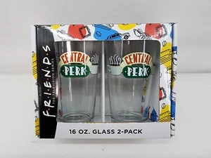 Friends TV Show Sitcom Pint Glass Set Central Perk Coffee House 16 oz Set of 2 - Picture 1 of 2