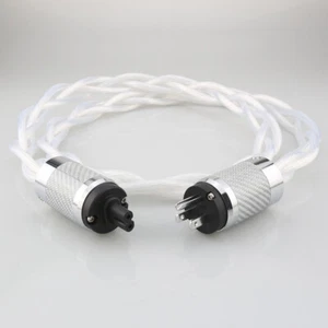 Audiophile 5N OCC Silver Plated C7 Figure 8 US EU HiFi Audio Power Cable Cord - Picture 1 of 12