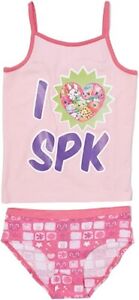 Shopkins Camisole & Panty Girls  "I Love SPK" Cotton Cami underwear Set New sz 6