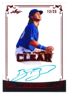 2018 Leaf Trinity Clear Bo Bichette Red 13/25 Auto RC #CA-BBI - Picture 1 of 2