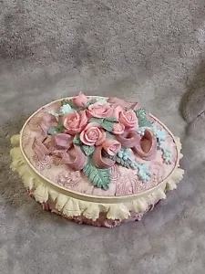 Scatola musicale vintage San Francisco Music Box Company decorata | floreale e paisley - Foto 1 di 8