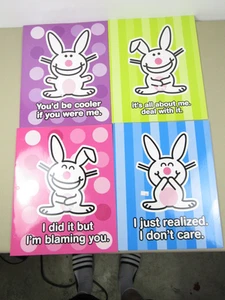 Vintage Happy Bunny Unused Unpunched 3 Ring Binder Folder Lot (4) Jim Benton - Bild 1 von 4