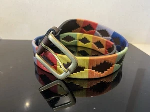 Argentina Gaucho Polo Belt Leather Multicoloured Embroidery Waist 36-40” - Picture 1 of 2
