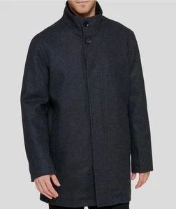 $325 Cole Haan Men's Gray Melton Classic-Fit Wool-Blend Overcoat Jacket Size M - Picture 1 of 9