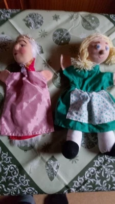 Ältere Kasperpuppen Handpuppen Kasperle Theater Puppen Kasper König Filz Vintage - Bild 1 von 4