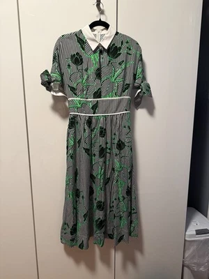 Vestido midi floral viscosa/algodón Lela Rose talla 4 para mujer Foto 1 de 4